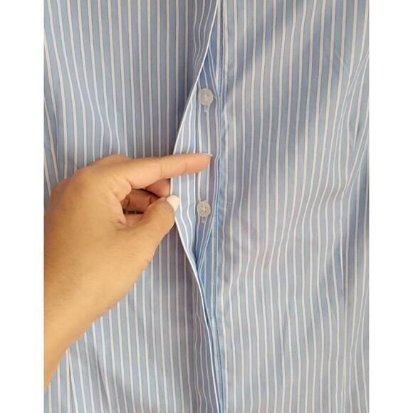 Milly Blue Strips Bell Sleeve Top M - Picture 3 of 10